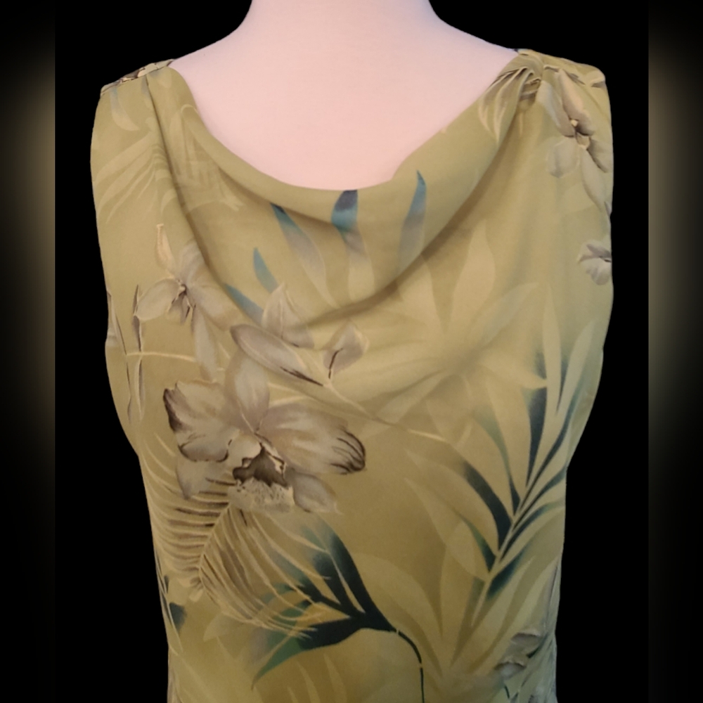 NWT Donna Ricco size 14 lime green 2 piece top & skirt - Picture 3 of 15